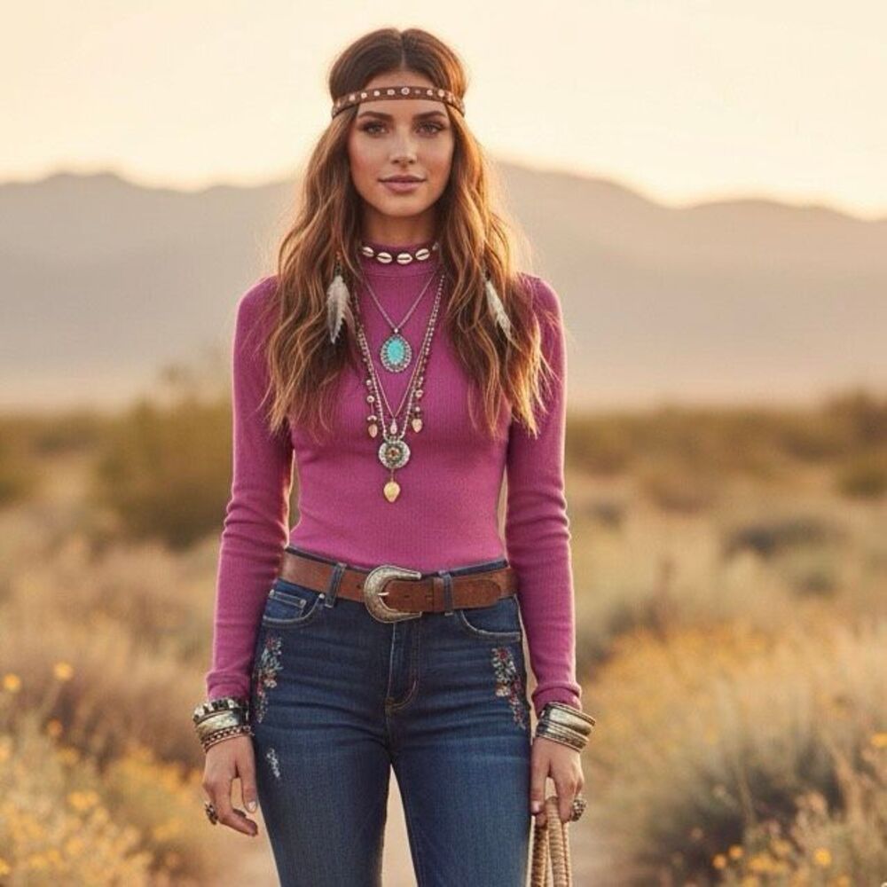 We The Free Pink Ribbed Mock Neck Long Sleeve Top XS Boho Fitted